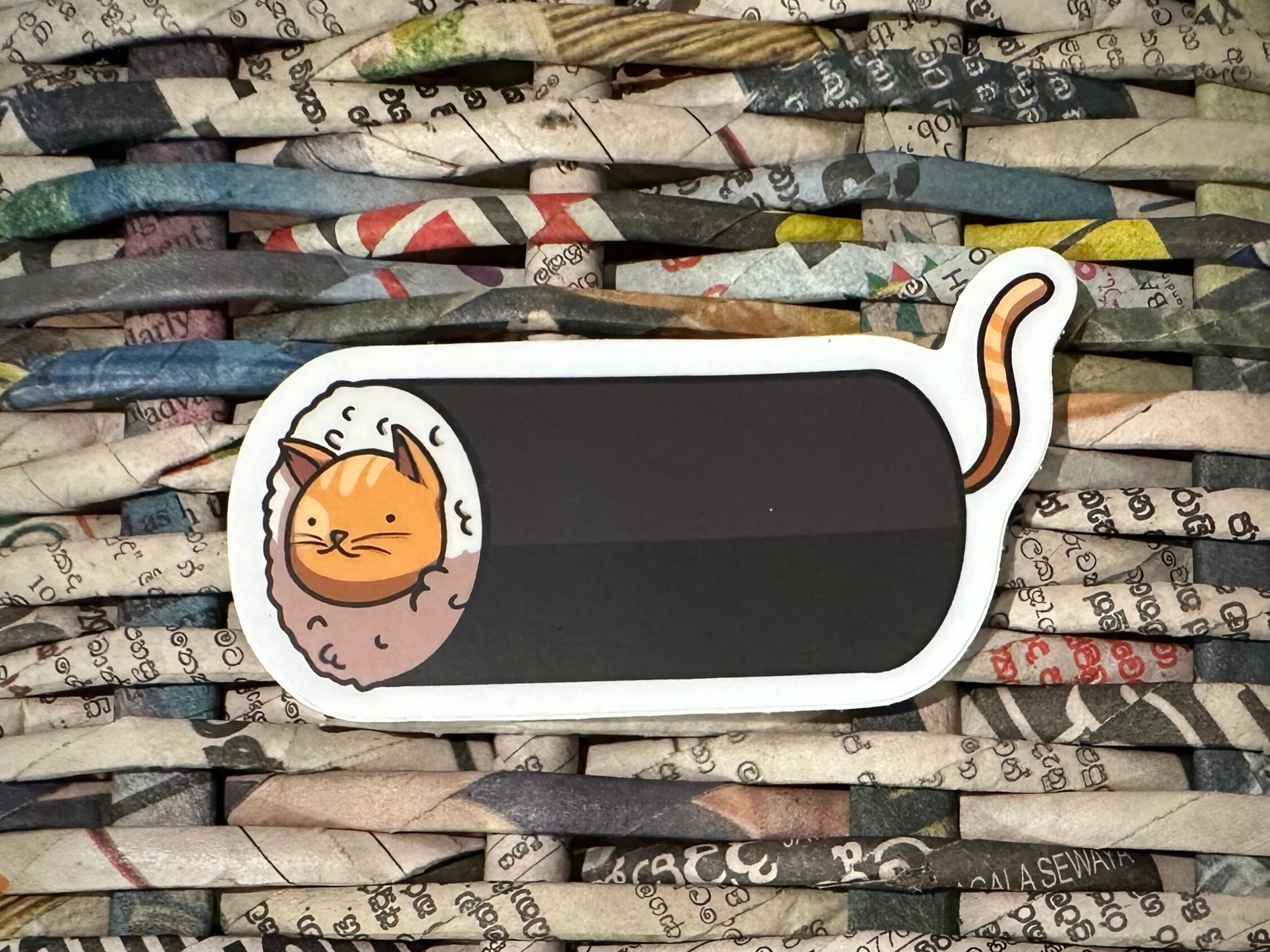 Japanese Natto Roll Cat Vinyl Sticker - Etsy