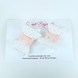 First birthday 1st birthday bows, birthday bow clips, 1st birthday bows, white glitter birthday bows, birthday clip set, first birthday bows