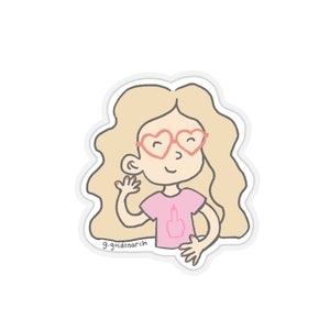 Pegatina de chica rubia vibrante