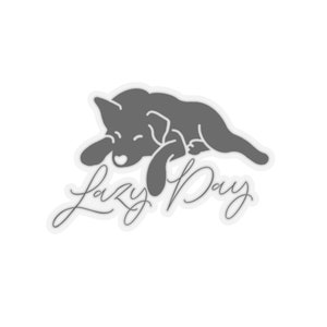 Black Lazy Day Doggo Sticker