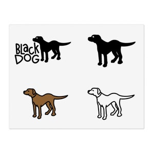 Black Hound Dog Sticker Sheet