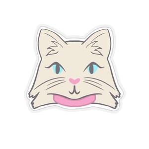 Pegatina de gato blanco