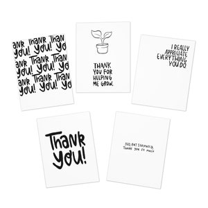 Tarjetas de agradecimiento sencillas (paquete de 5)