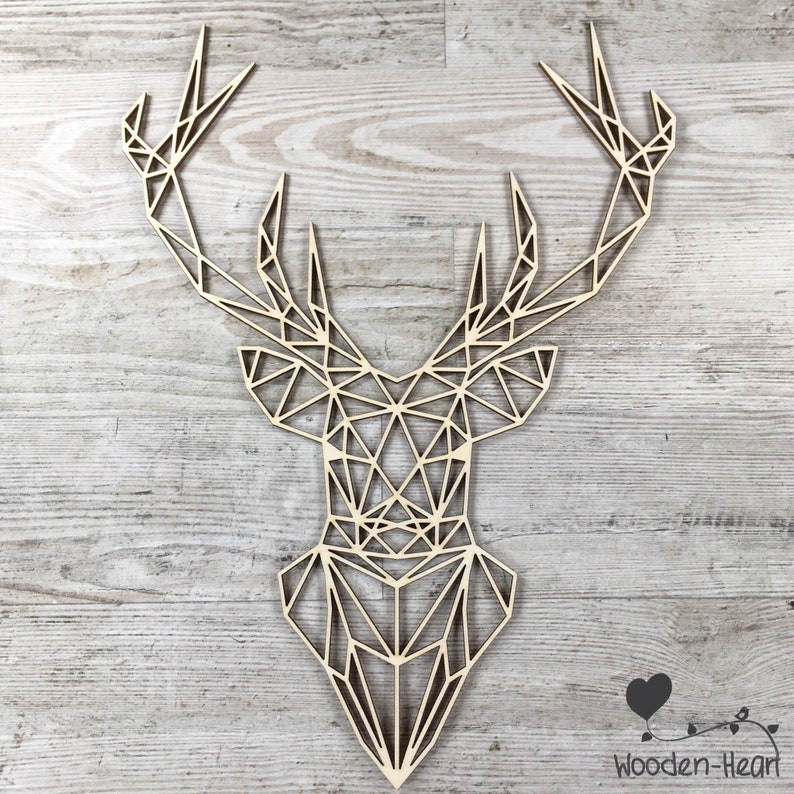 Hirsch Geweih Wandbild Hirschgeweih Holz Winterdeko | Etsy