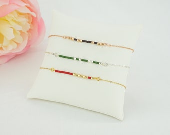 Custom Morse Code Necklace: Seed Bead Name, Bridesmaid Gift