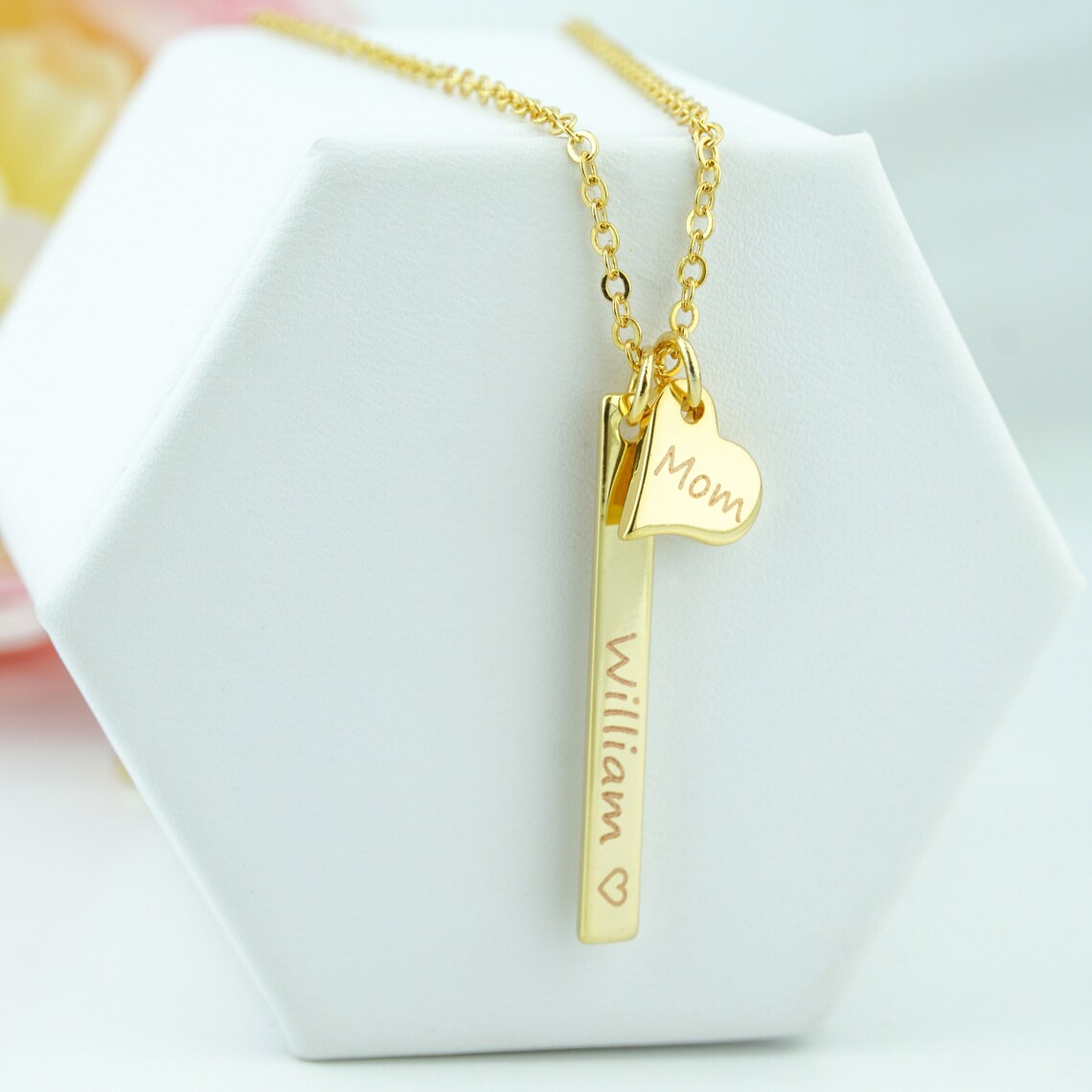 Personalized Family Necklace, Custom Family Necklace, Kids Names Mom ...