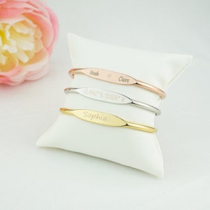 Personalized Cuff bangle Bracelet Custom Engraved Cuff Bracelet Name Bracelet Best Friend Gift Graduation Gift Coordinate Bracelet