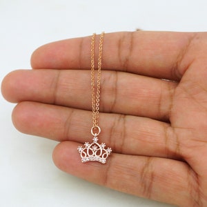 Simple Crown Necklace, Princess Crown Necklace, Bridesmaid jewelry, Wedding gift, Gift for kids, Gift for women