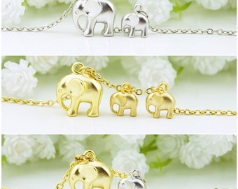 Mamá y bebé elefante collar, nueva mamá collar, nuevo regalo de mamá, mamá y bebé collar, mamá y bebé elefante collar, mamá para ser regalo