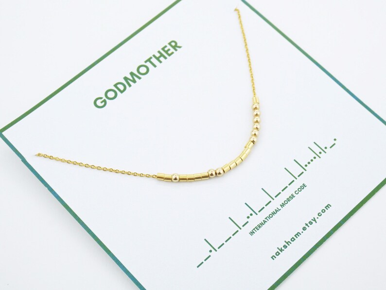 Godmother Necklace Godmother Gift Godmother Morse Code Necklace Morse Code Necklace