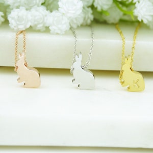 Personalized Rabbit Necklace for Women Bunny Necklace Gift for kids Christmas Gift.