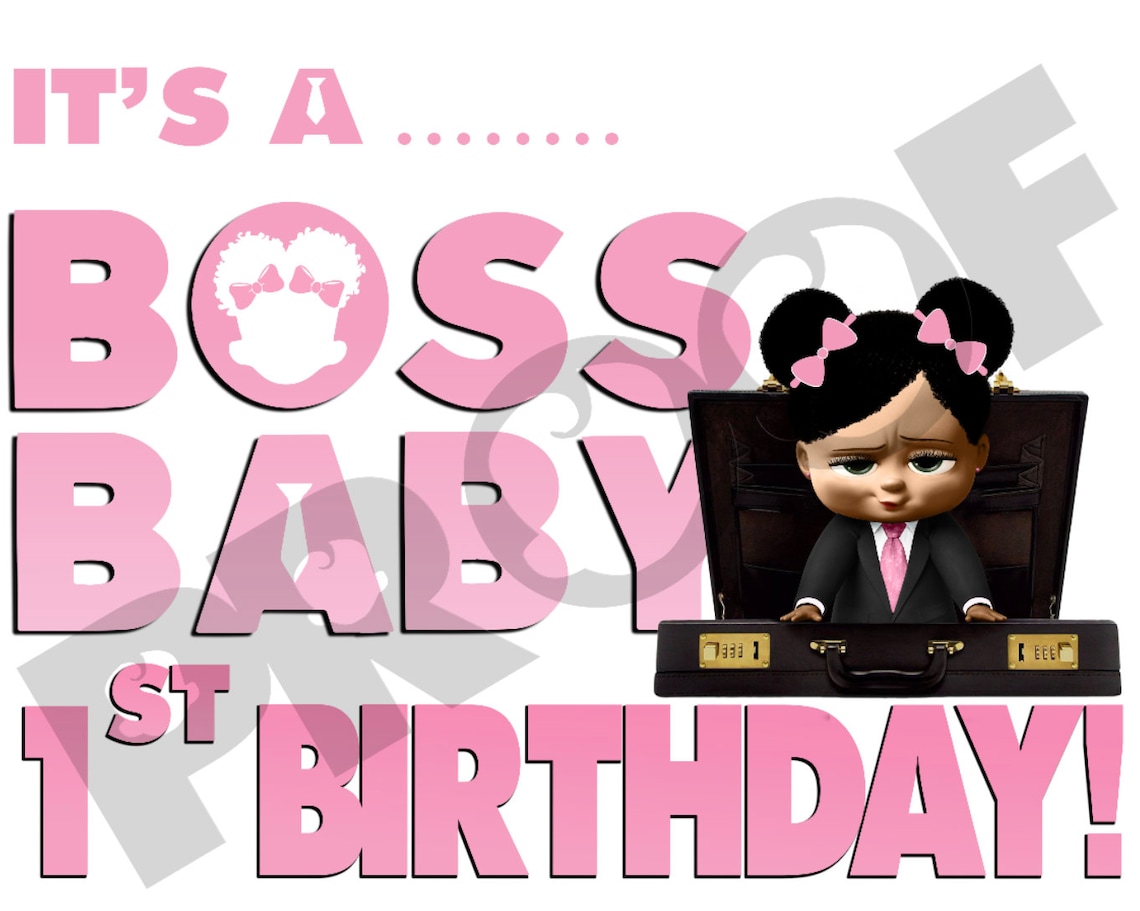 BOSS BABY GIRL Backdrop W/ Personalization Banner Etsy