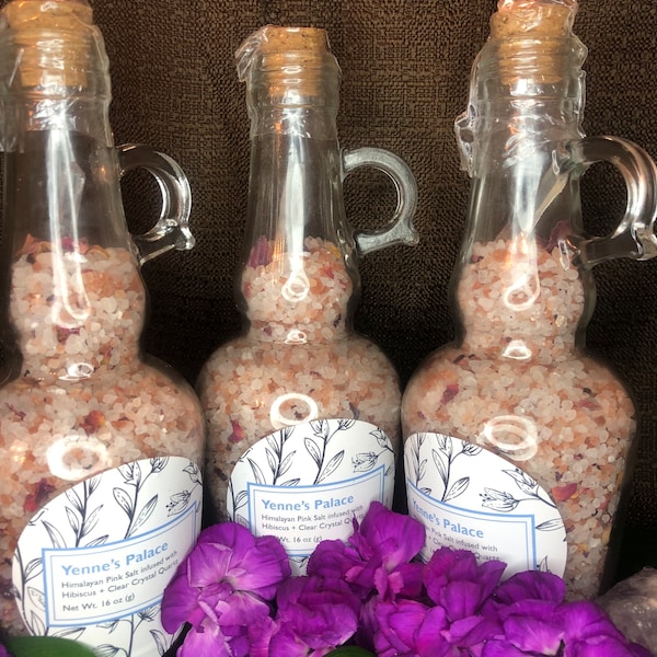 Hibiscus + Rose infused Himalayan Pink Bath Salt | Lavender and Rose infused Himalayan Pink Bath Salt | Hydrating | Relaxation