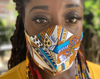 African Print Mask - Geometrics