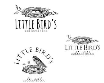 Bird Nest Little Logo Black Design Brand Business Boutique