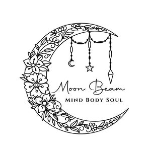 Flower Floral Moon Logo, black brand, logo package business logo boutique branding shopify boho daisy sunflower leaves leaf dangle jewels
