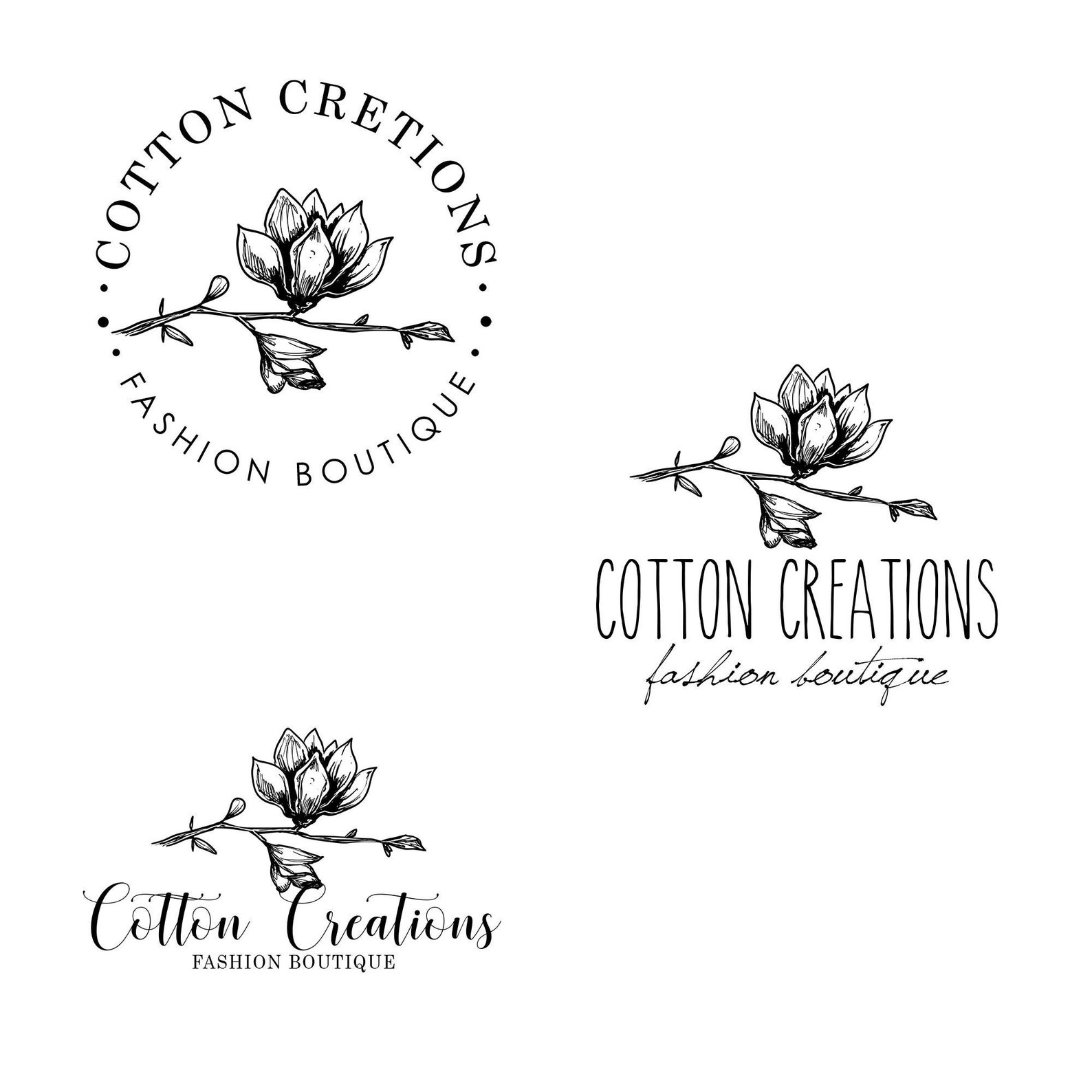 Cotton Logo set logo design brand logo package business | Etsy