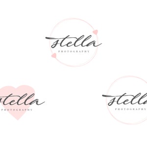 Pink Heart Logo set, logo design, brand, logo package, business logo, Photography logo, boutique, branding kit, bakery, baby, jewelry