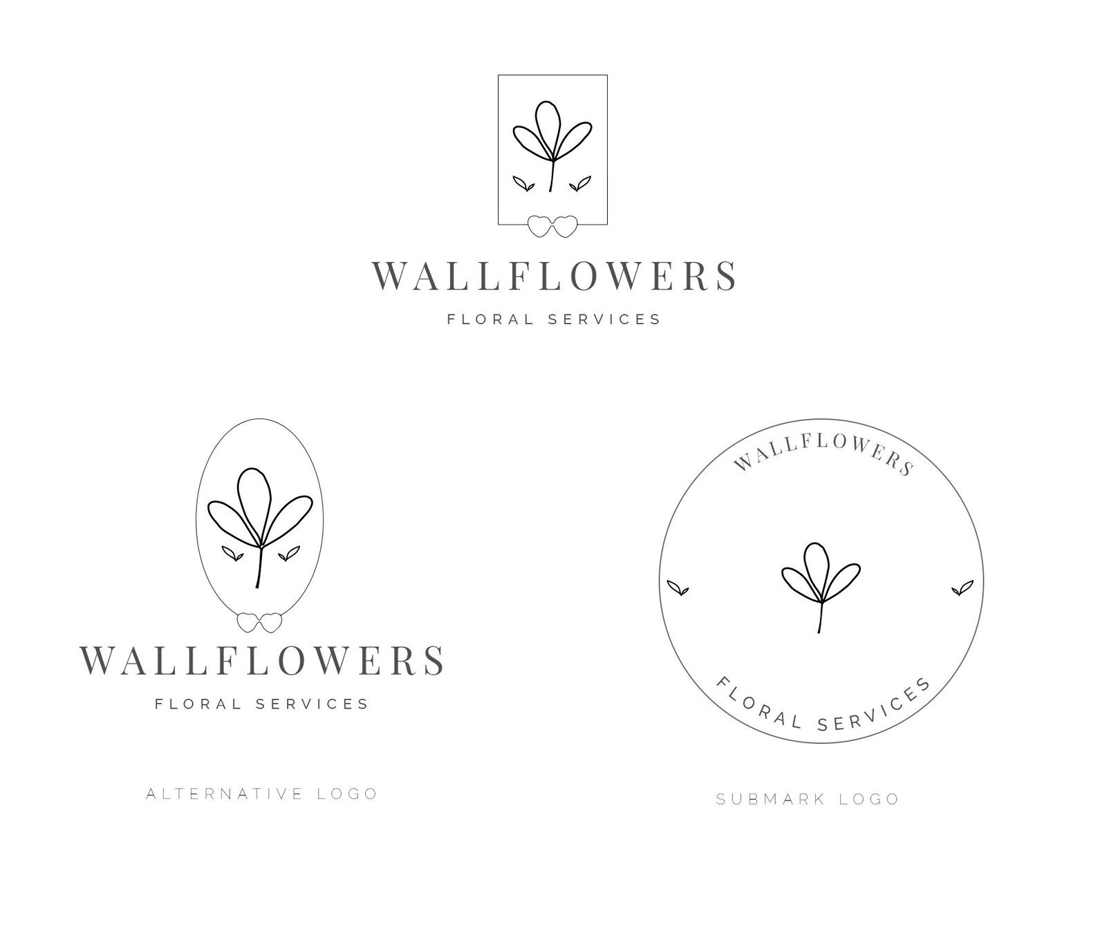 Wallflowers Logo Set Logo Design Brand Floral Logo Etsy