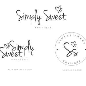 Sweet Heart Logo set, logo design, brand, logo package, business logo, Photography logo, boutique, branding kit, bakery, children, baby