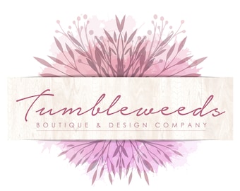 Floral Watercolor Logo Design, Premade Boutique Branding