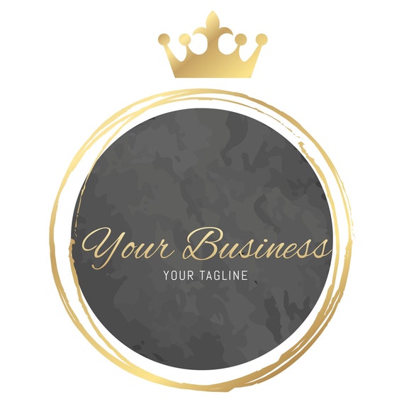 Crown Gold Foil Chalkboard Fashion Logo Pastel Diy Logo Etsy