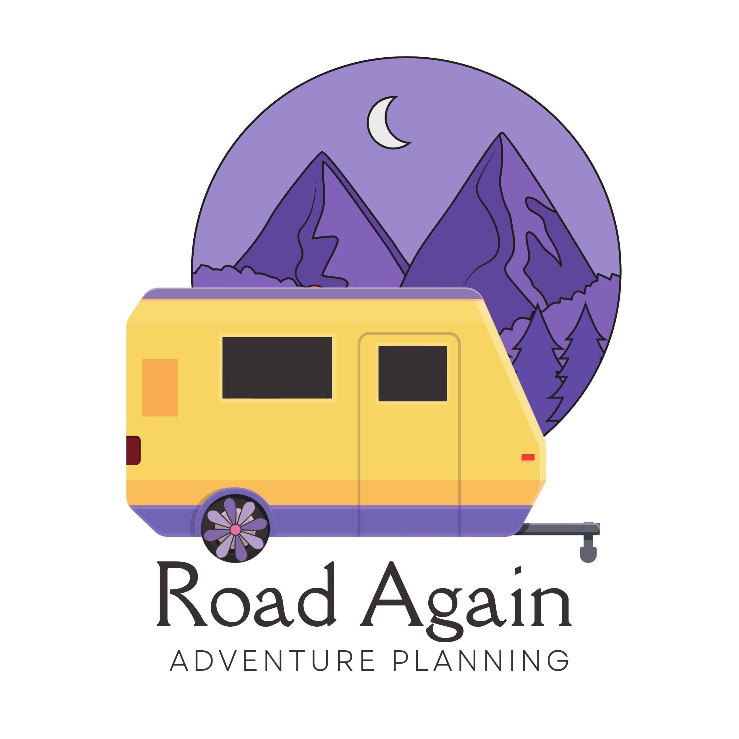 Camper Camping Moon Mountains Yellow Purple Boho Animated - Etsy Finland Camper Camping Moon Mountains Yellow Purple Boho Animated - Etsy Finland