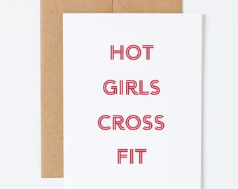 Tarjeta de felicitación de chicas guapas haciendo ejercicio