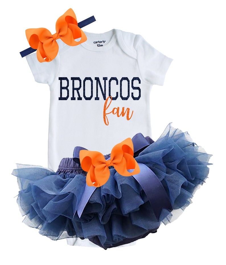 Broncos Bow Broncos Birthday Girl Fan Outfit Denver Broncos Baby and Toddler Outfit Broncos Fan Broncos Girl Newborn Broncos Fan Outfit