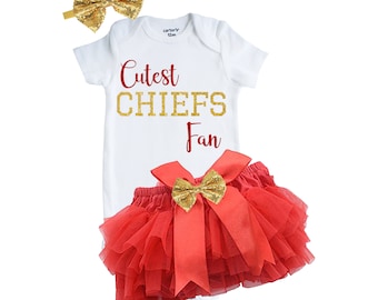 Baby Chiefs Outfit, Chiefs Baby, Chiefs Outfit, Newborn Chiefs Fan, Girls Chiefs Outfit, Chiefs, Chiefs Girl, Father's Day Gift, Chiefs Fan
