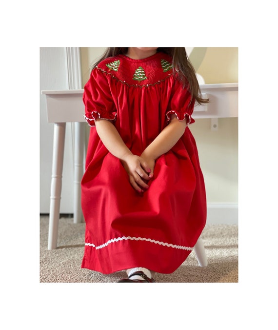 white christmas dresses Baby Girl Floral Graphic Long Sleeve A-Line Design Loose Christmas Dre –  MyKids-USA® main image 1