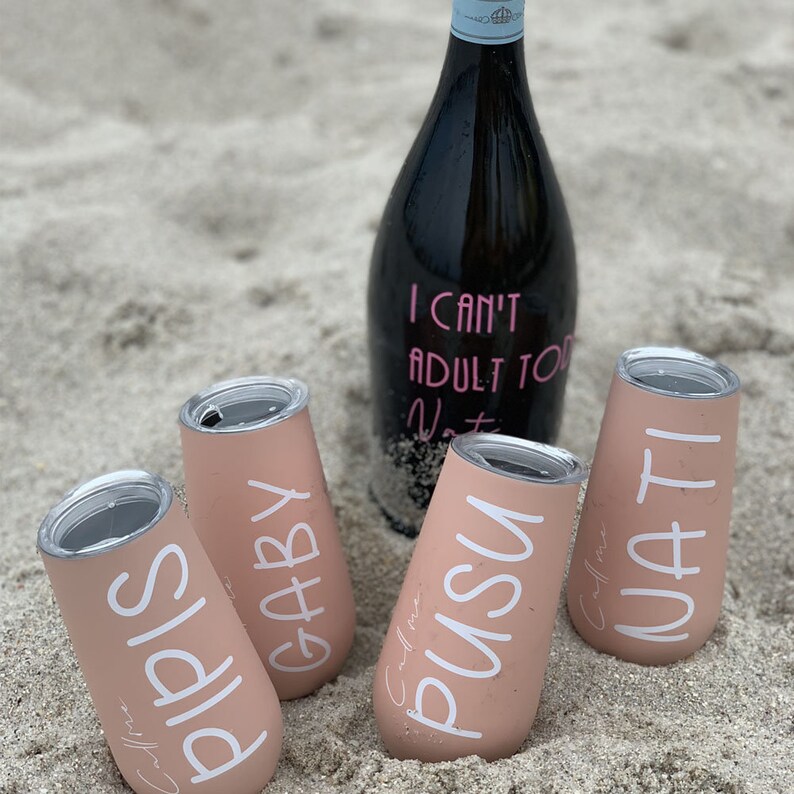 Personalized Champagne Tumbler Stemless 6oz Champagne flute Etsy