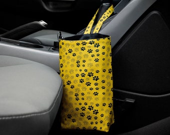 Dog mom car trash bag Paw car trash can waterproof