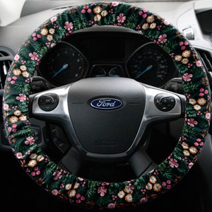  Tallew 10 Pcs Embroidery Cute Flower Car Accessories Set Floral Steering  Wheel Cover Car Air Vent Clips Center Console Armrest Cushion Car Cup Mats  Seat Belt Covers for Women Girls (Fresh