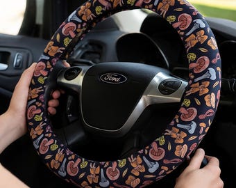 Paddenstoelvormige stuurwielhoes, autoaccessoire voor vrouwen, cadeau voor een nieuwe auto