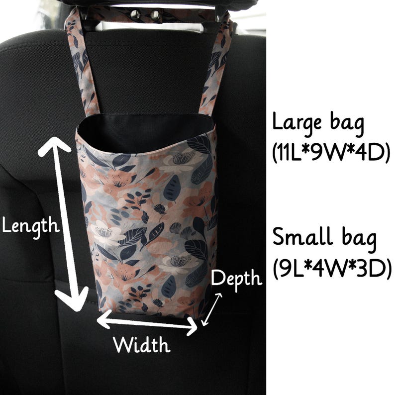 Flower car trash bag Cute car trash can Car trash bin image 5