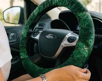 Butterfly steering wheel cover, floral car accessory for her, first car gift