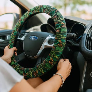Floral Steering Wheel Cover, Flower Print Sterring Wheel Cover, Cute Floral Steer Wheel Cover, Universal Gift for Car Lovers