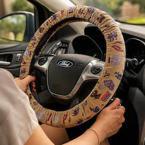 Witch steering wheel cover, sterring wheel cover, steer wheel cover – Funny Witchy Car Accessory, Gift for Women, Halloween Car Decor