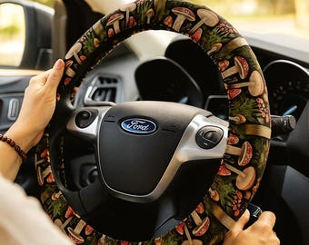 Mushroom steering wheel cover, car accessories for women, cute car decor gift for driver