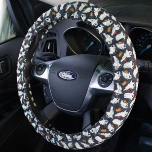 Ghost steering wheel cover, Cute car accessory for spooky vibes, Fun gift for drivers and car lovers