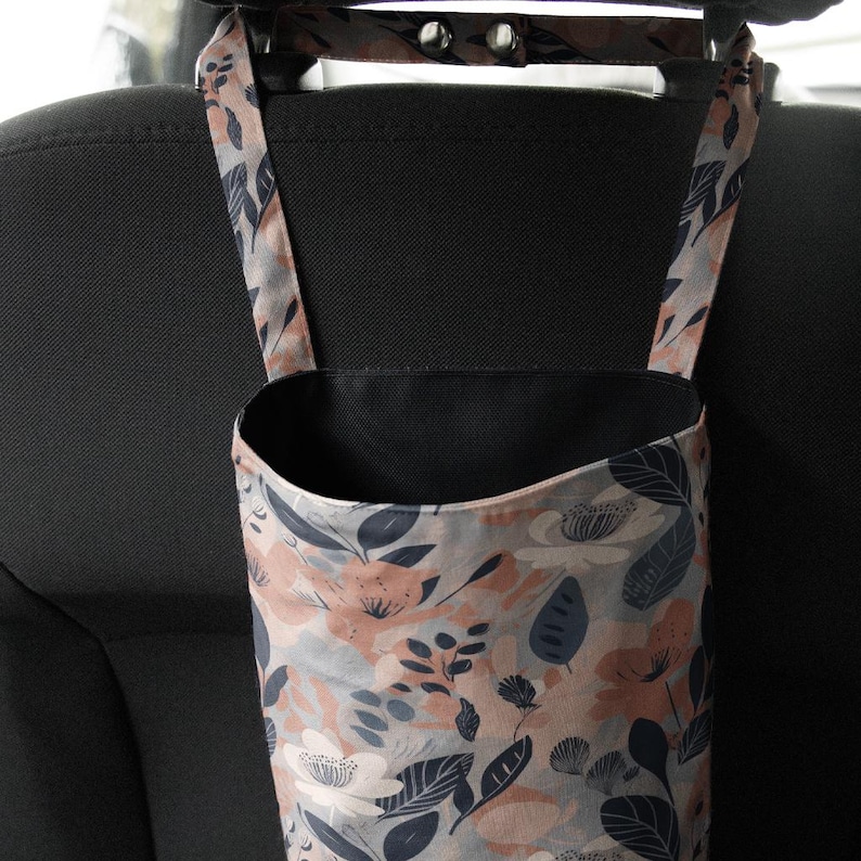 Flower car trash bag Cute car trash can Car trash bin Headrest bag