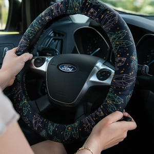 Steering wheel cover Witch crystal Occult