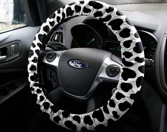 Steering wheel cover Cow Handmade wheel cover for woman