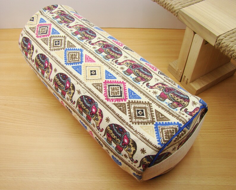 Handmade bolster pillow cover Elephant yoga cushion Etsy