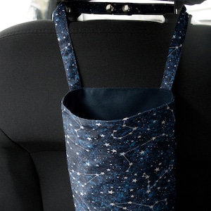 Constellation car trash bag, star map waterproof avto bin, galaxy car accessories for women