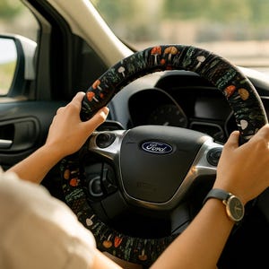 Steering wheel cover cute black Mushroom steer wheel cover