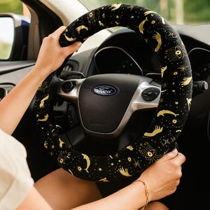 Galaxy Steering Wheel Cover, Stars Print Sterring Wheel Cover, Unique Galaxy Wheel Cover, Universal Car Accessory, Gift for Car Lovers