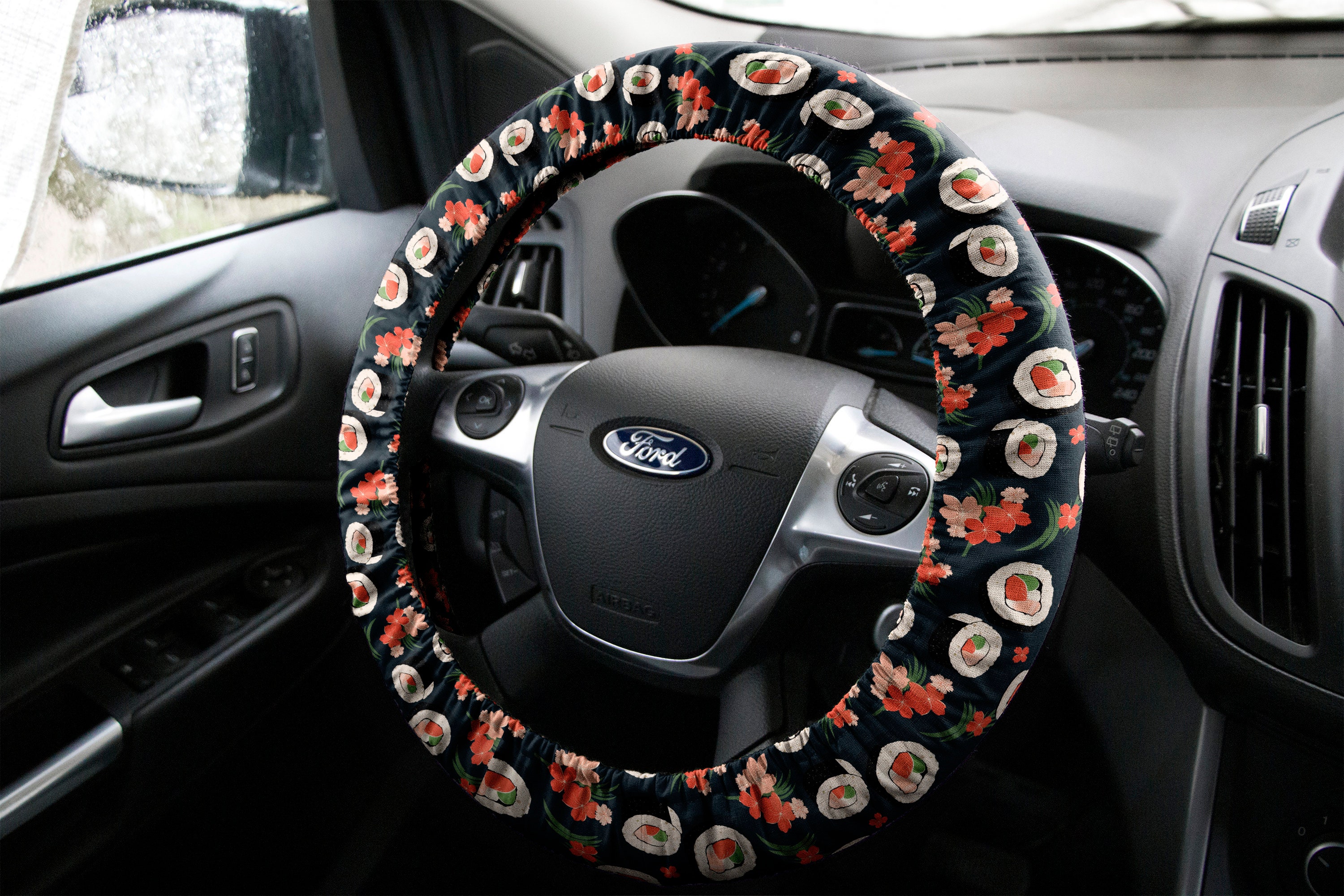 Discover Sushi Lover Steering Wheel Cover, Japan Art Car Accessories