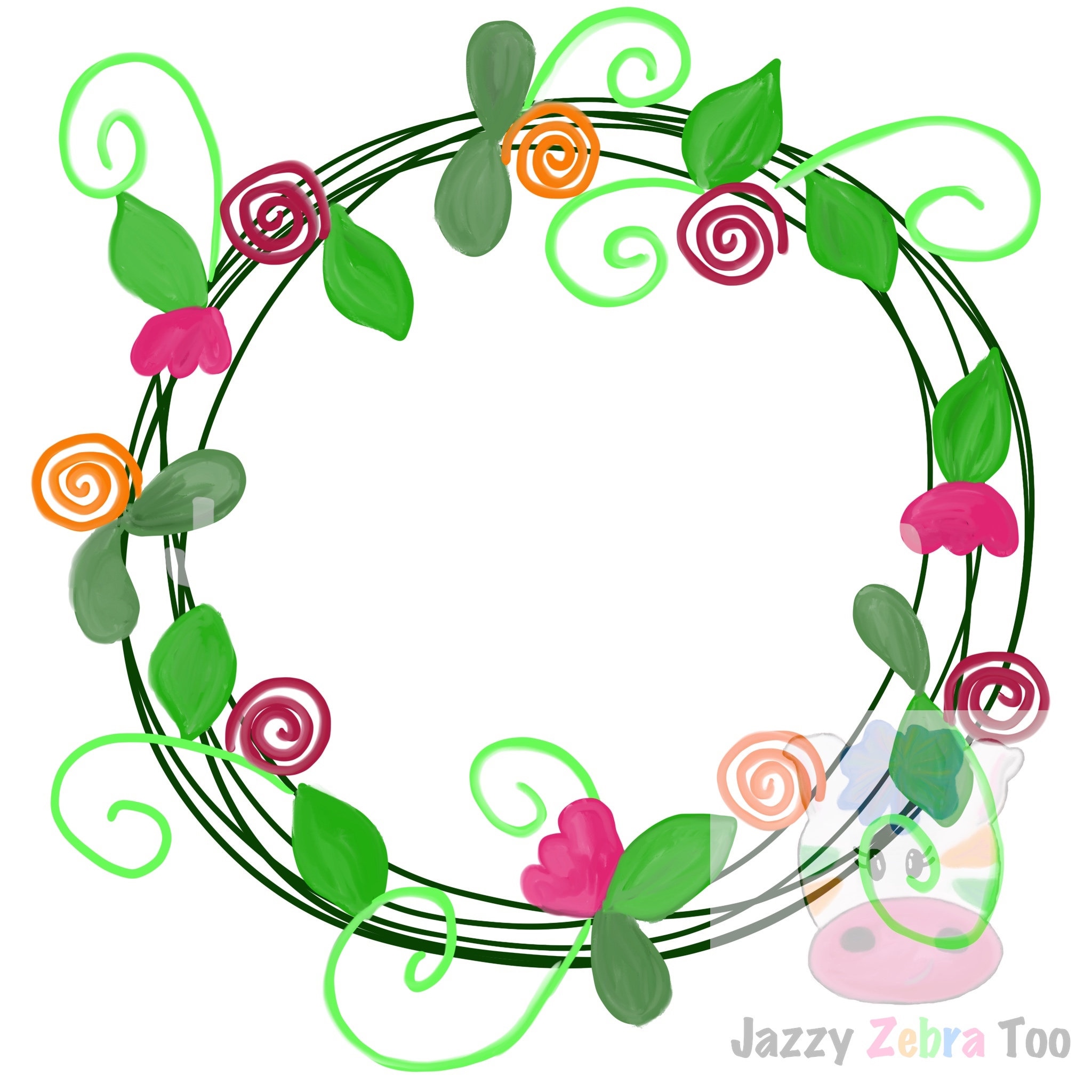 Spring Flower Wreath watercolor PNG artwork digital file | Etsy